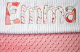 personalized girl blanket coral pink