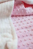 minky chenille baby blanket pink